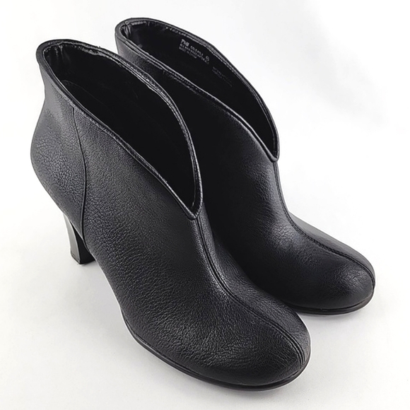 A2 Aerosoles Heelrest Gold Role Black Faux Leather Heeled Ankle Boots Size 7.5 - Picture 4 of 15